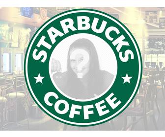 marco famoso logo starbucks coffee un espacio circular poner fotos