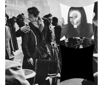 collage fotografias escena romance paris anos 50