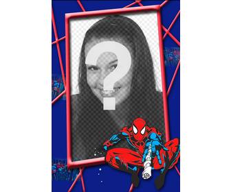 marco fotos infantil spiderman rojos azules telarana