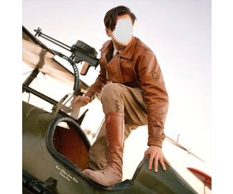 fotomontaje un aviador un avion combate