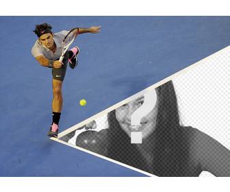 fotomontaje roger federer foto pista tenis