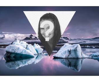 collage hipster poner foto un glaciar