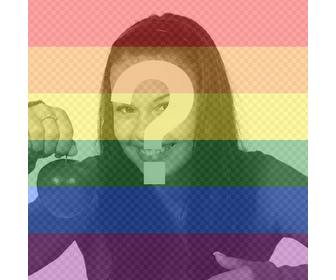 poner bandera lgbt arcoriris orgullo gay foto online