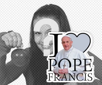 sticker papa francisco texto i love pope francis