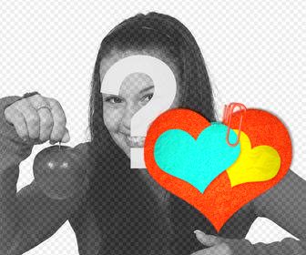 corazones unidos un clip podras poner imagenes editor pegatinas online