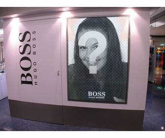 fotomontaje poner foto un modelo un cartel publicitario hugo boss