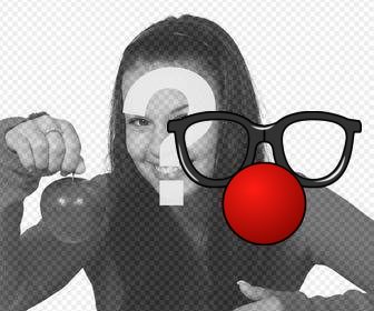 fotomontajes online payaso gafas nariz roja