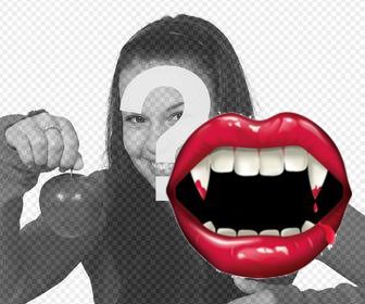 boca dientes vampiro forma sticker online poner fotos asustar amigos