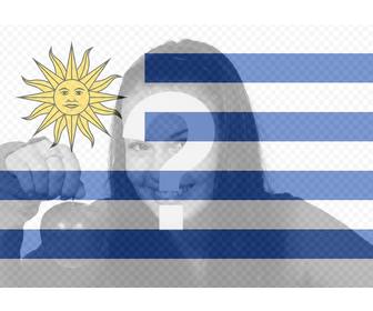 poner bandera uruguay foto