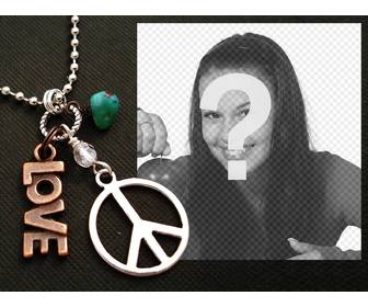 fotomontaje simbolo paz palabra love