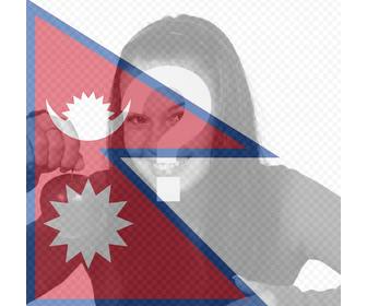 fotomontaje bandera nepal foto