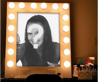 fotomontaje un espejo luces maquillaje subir foto