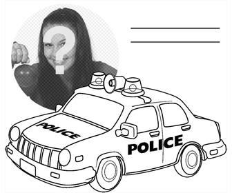 fotomontaje imprimir colorear un carro policia gratis