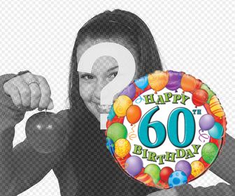 globo colorido celebrar 60 aniversario anadir fotos