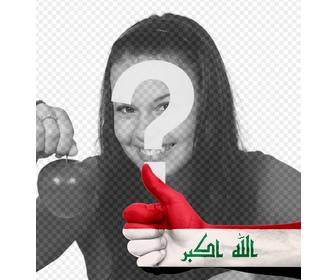 fotomontaje anadir fotos mano bandera irak