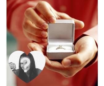 fotomontaje declarar matrimonio un anillo compromiso