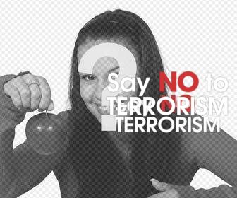 sticker online anadir fotos say to terrorism compartir