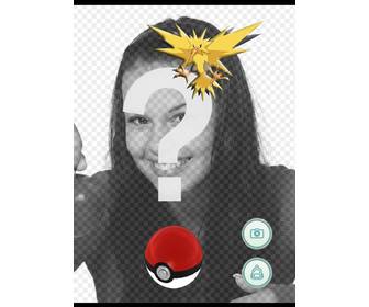 atrapa electrico pokemon zapdos fotomontaje editable