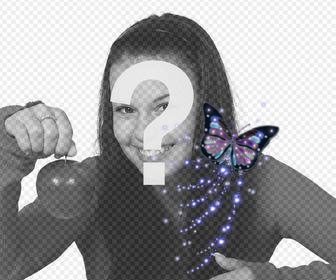 mariposa purpurina pegar fotos online