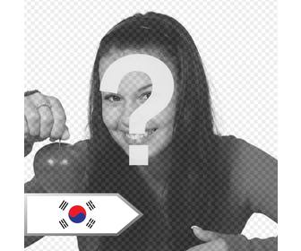 foto montaje anadir flecha bandera corea sur