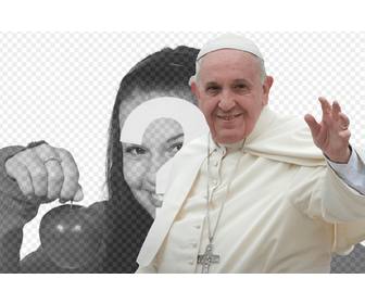 Fotomontaje en el que aparecerás junto al Papa Francisco