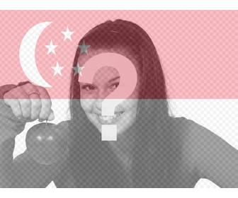 montaje poner bandera singapur mezclado foto subas