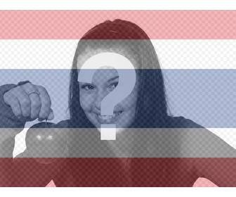 plantilla fotomontaje pinta cara o foto transparencia bandera thailand