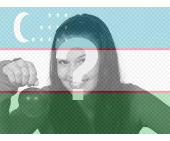 collage online bandera uzbekistan foto