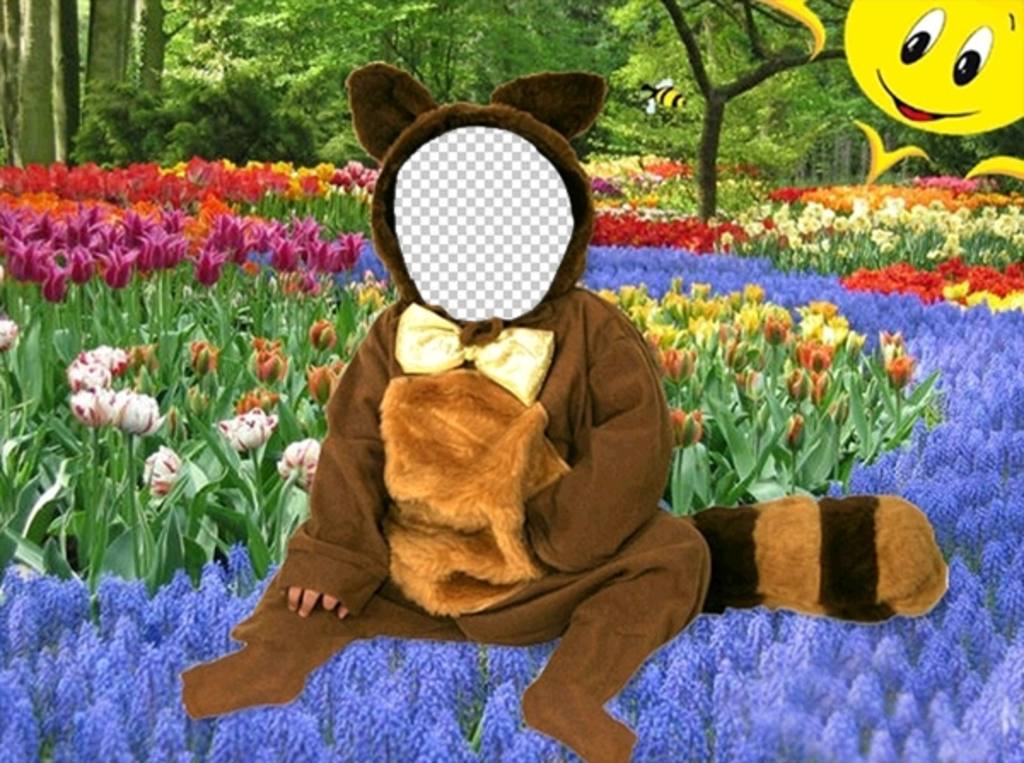 Disfraz virtual infantil de mapache para editar online ..