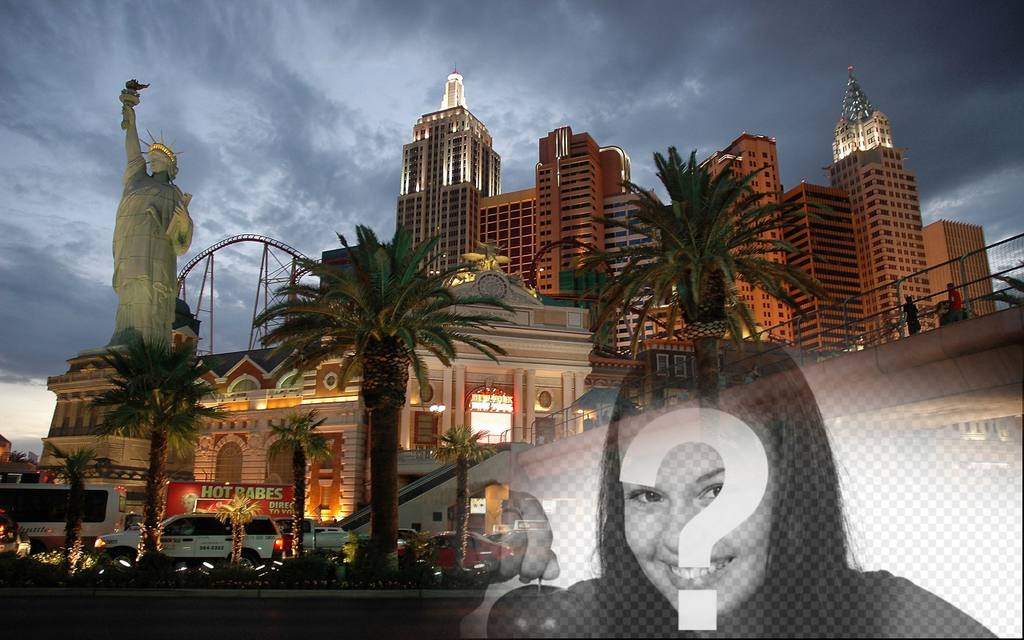 Fotomontaje para realizar un collage con la ciudad de Nueva York, en Las Vegas...