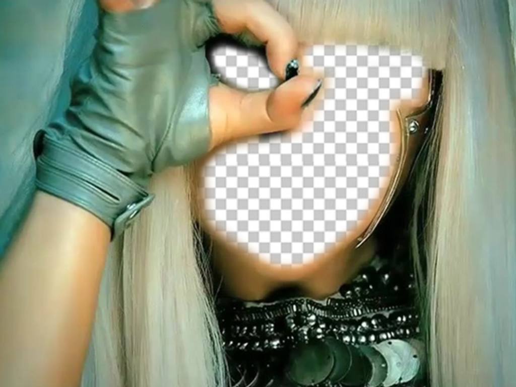 Close up de tu cara con el estilo de Lady Gaga editando este fotomontaje ..