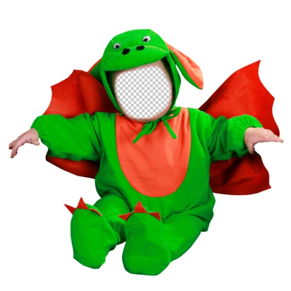 Fotomontaje para editar un disfraz de dragón verde con tu foto ..