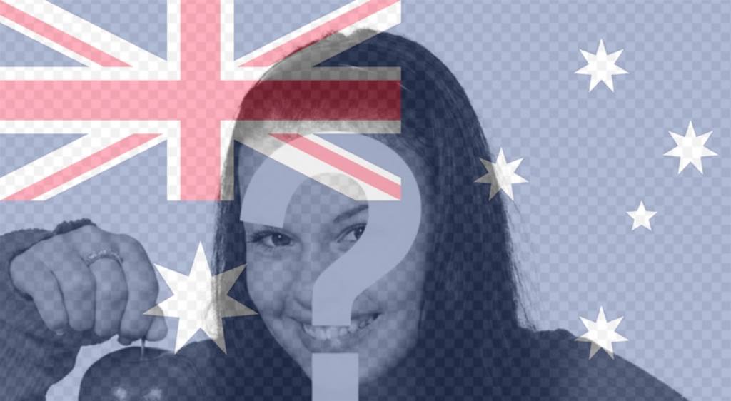 Marco de fotos con la bandera de Australia en vertical para personalizar tus..