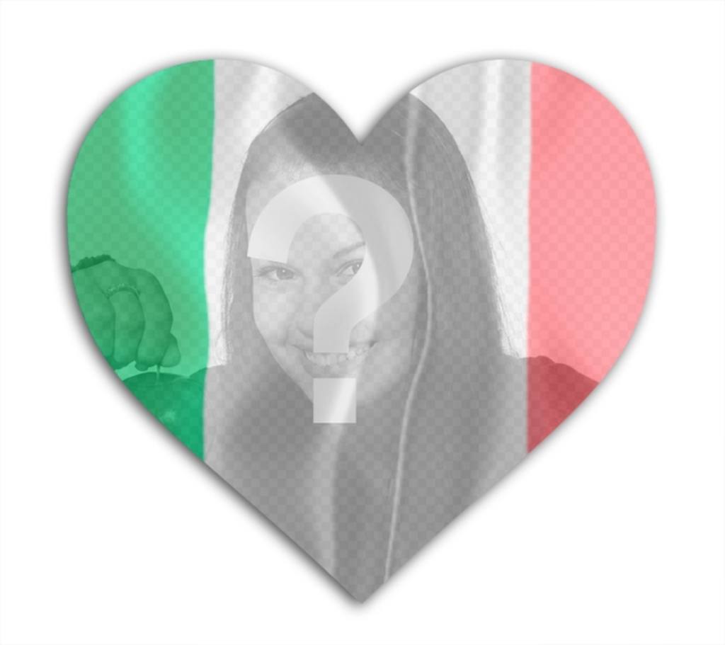 Foto efecto de la bandera de Italia en forma de corazón para poner tu foto. ..