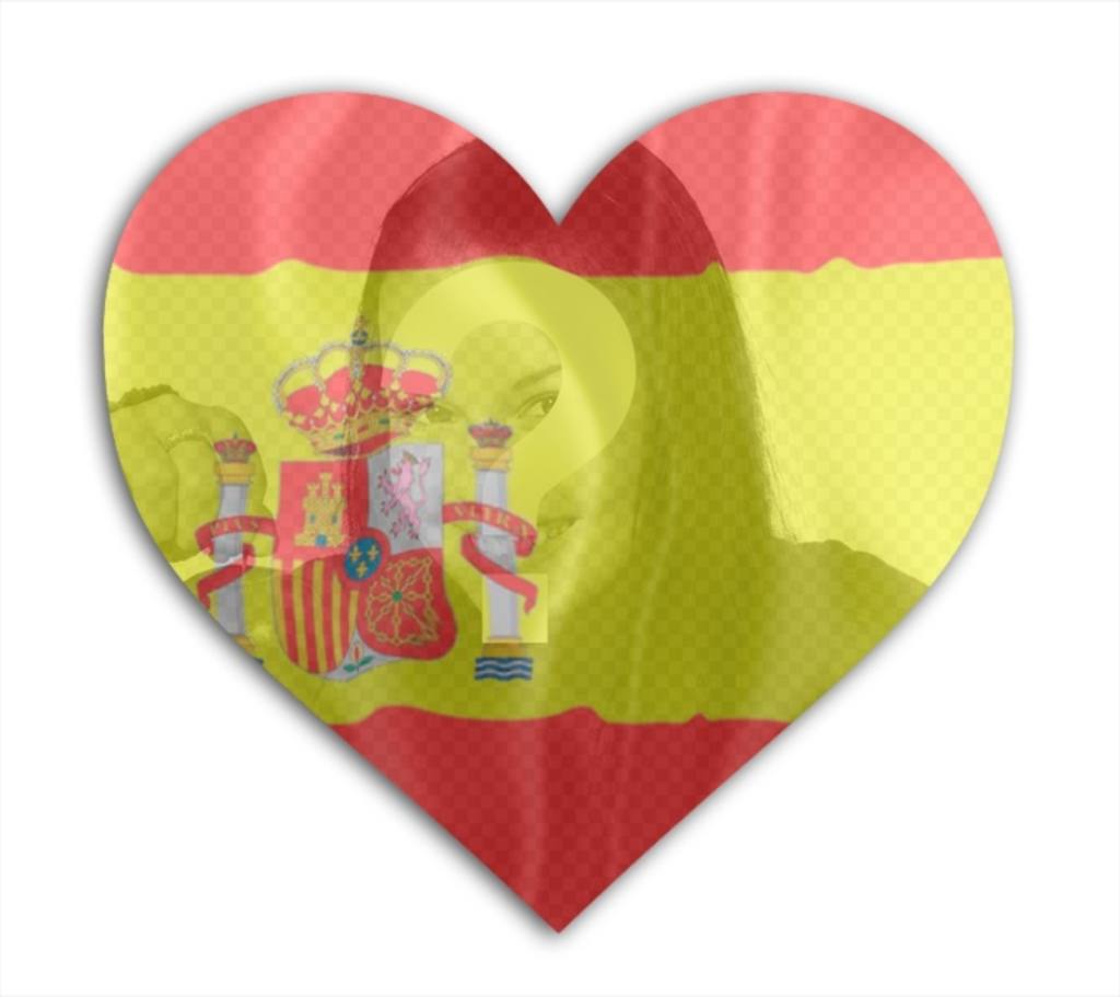 Montaje para foto de perfil en el que puedes poner la bandera de España con forma de corazón y tu foto de..