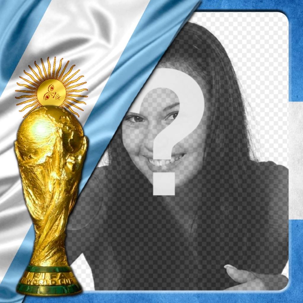 Marco de fotos con la bandera de Argentina para apoyar a tu selección en el mundial 2014. ..