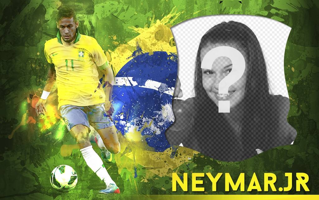 Fotomontaje con Neymar Jr. delantero de la selección brasileña de fútbol. ..