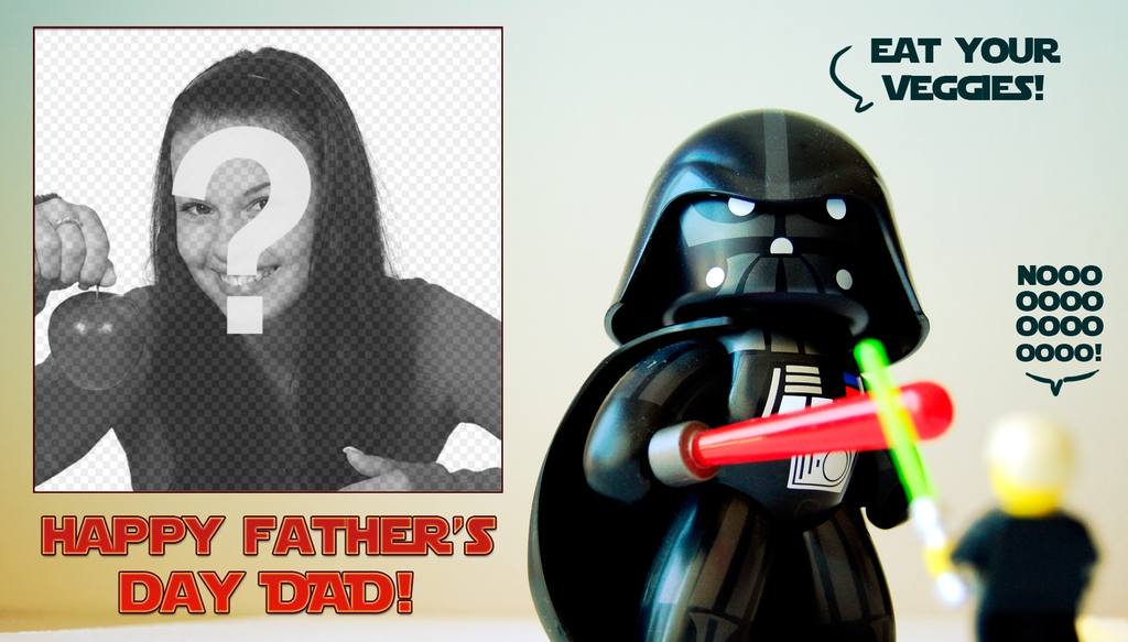 Felicita el día del padre con esta graciosa tarjeta de Star Wars. ..
