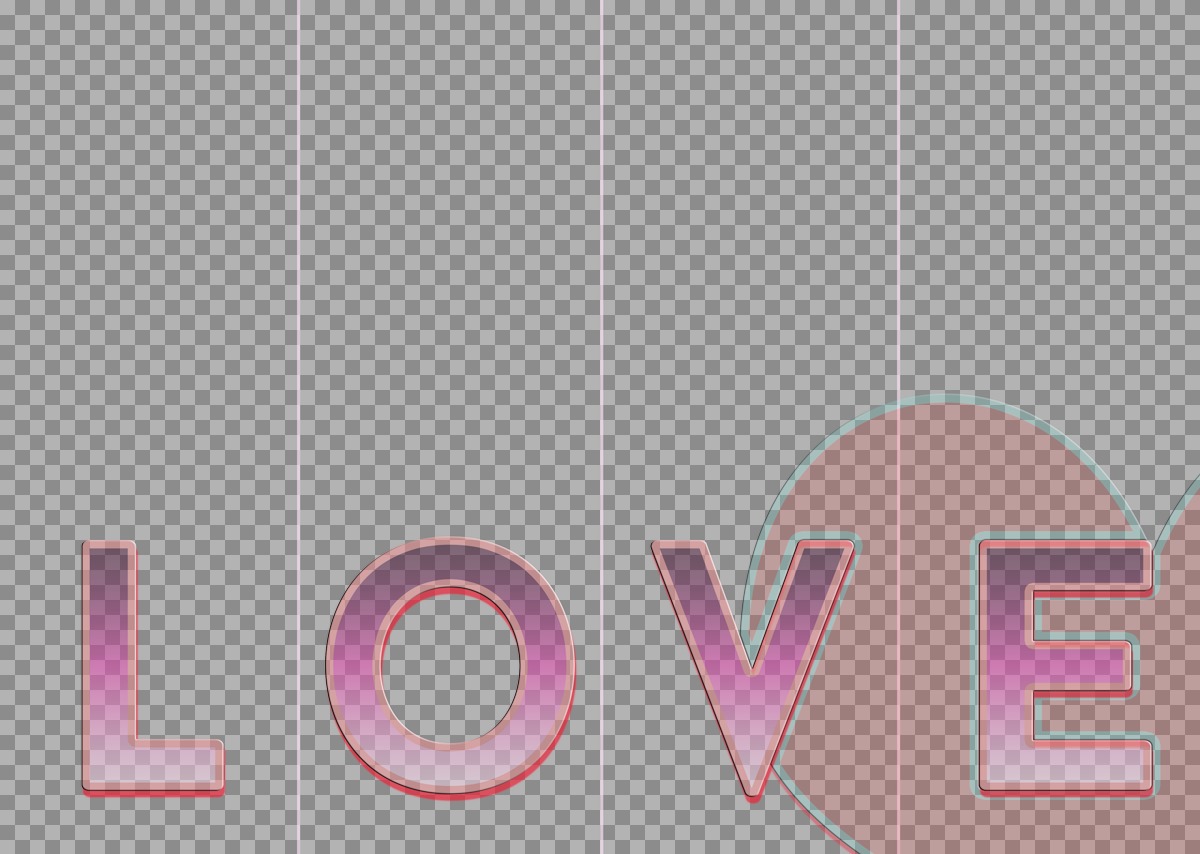 Marco para hacer tus montajes con 4 fotos con la palabra LOVE en transparente. ..