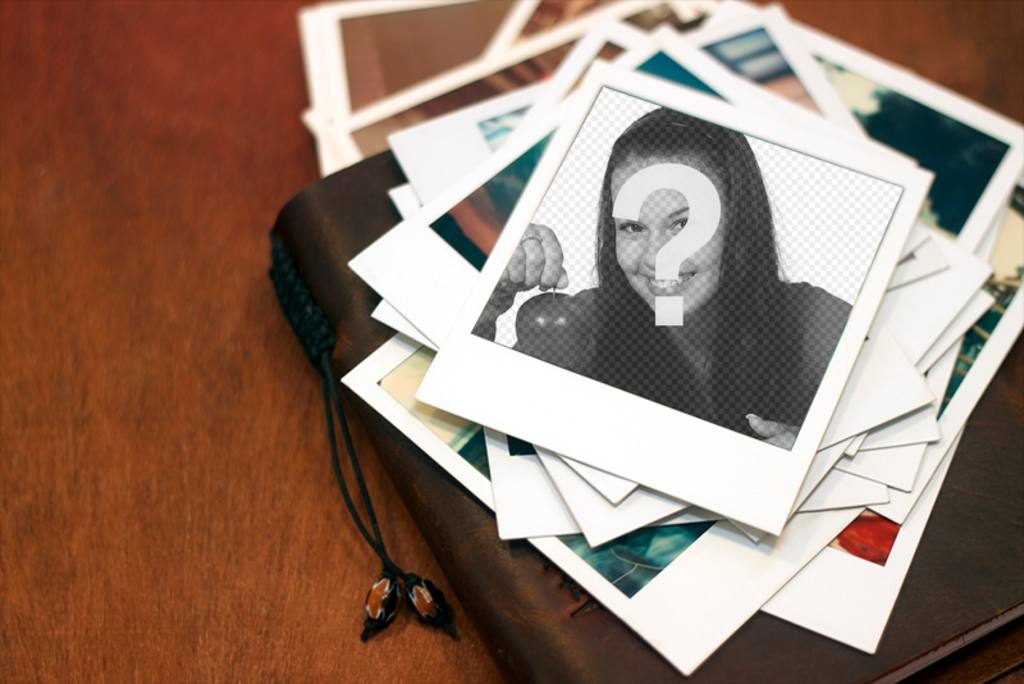 Marco para poner tus fotos en una montaña de Polaroids de recuerdo. ..