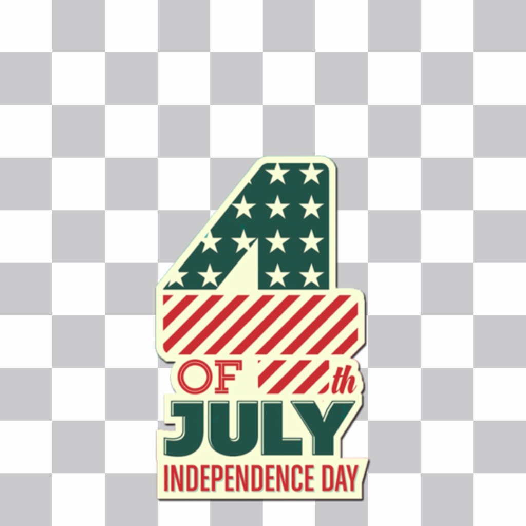 Pegatina del 4 de Julio para celebrar el día de la Independencia de los Estados Unidos. ..