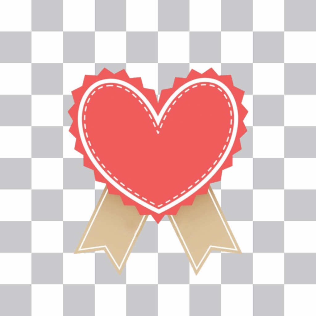 Corazón en sticker que podrás colocar en tus fotos con editor online. ..