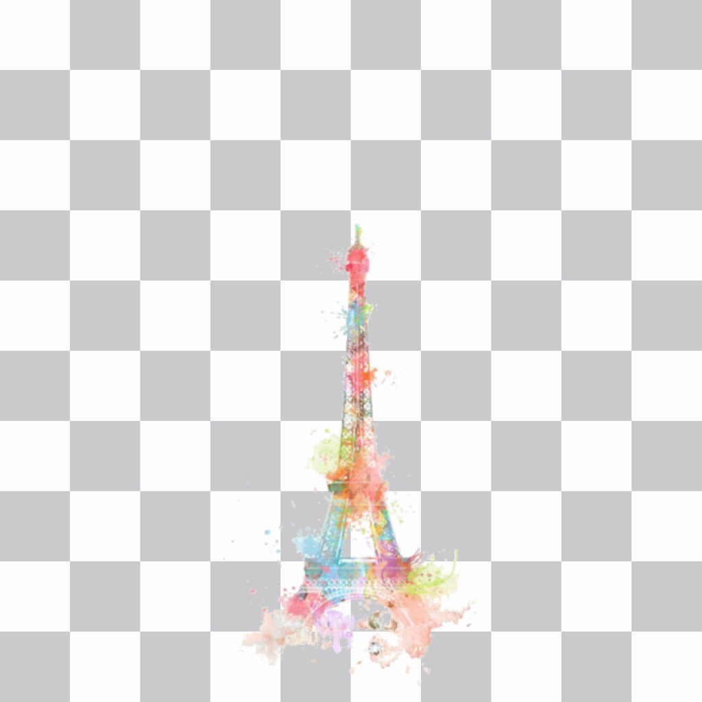 Pegatina con un dibujo de la Torre Eiffel de colores ..