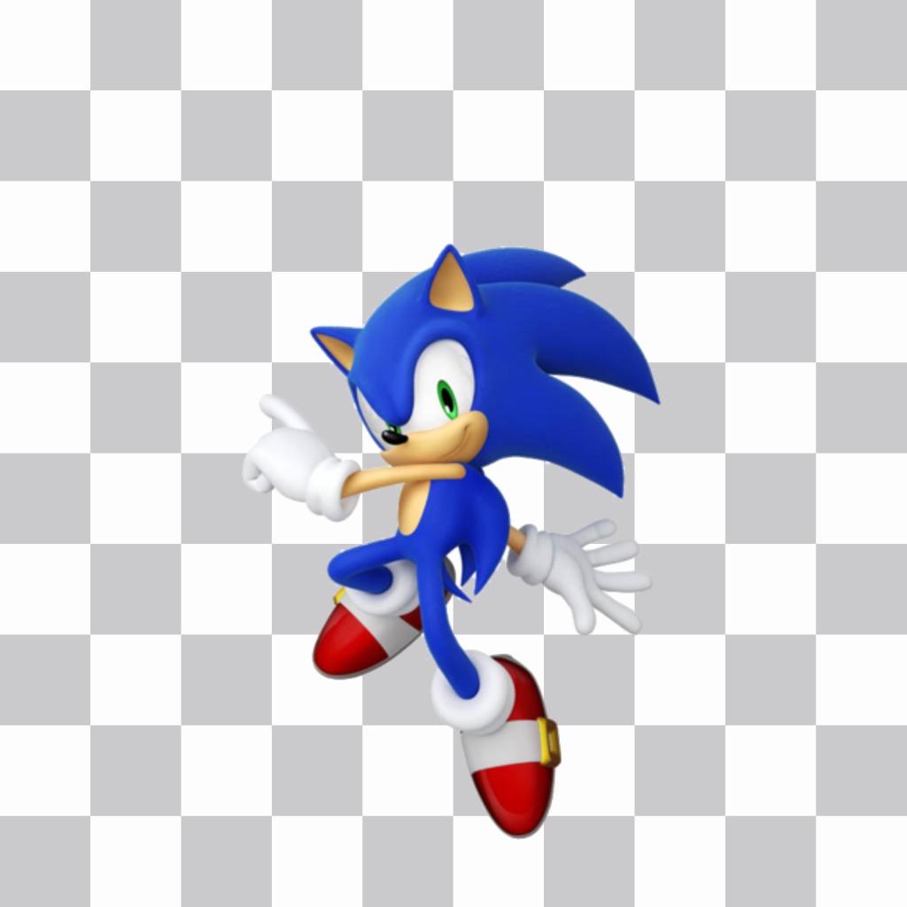 Pegatina de Sonic para poner en tu foto. ..