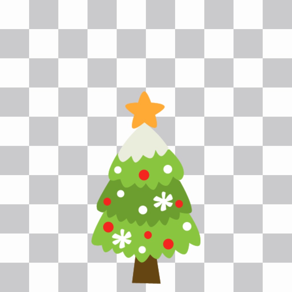 Pegatina online de un bonito árbol navideño para decorar tus fotos ..