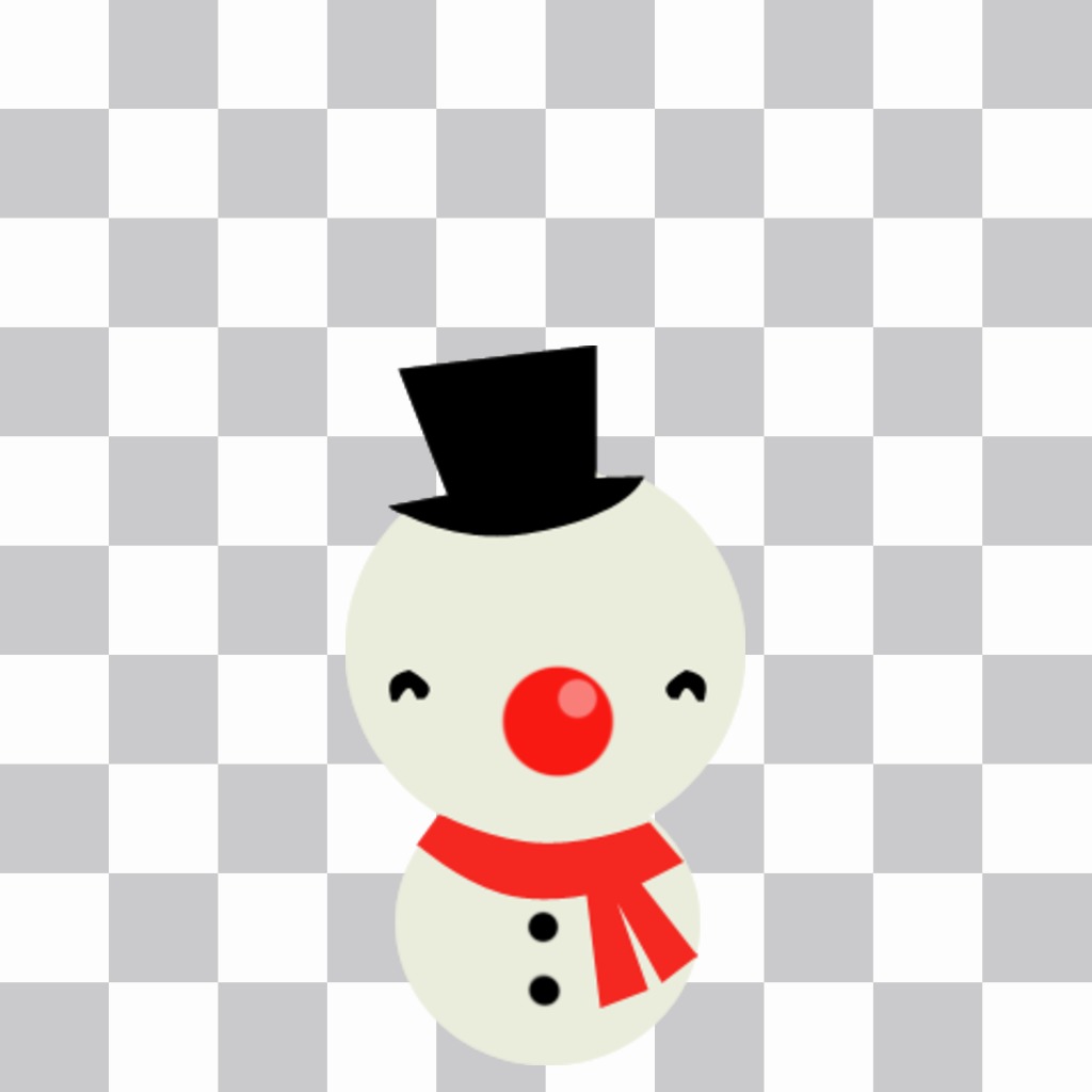 Pegatina online de un muñeco de nieve para decorar tus fotos de navidad. ..