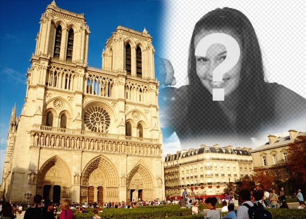 Postal personalizada con una imagen de Notre-Dame ..