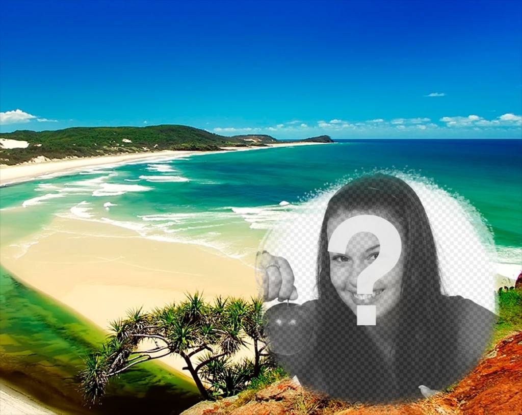 Collage para poner tu foto junto a una playa ..