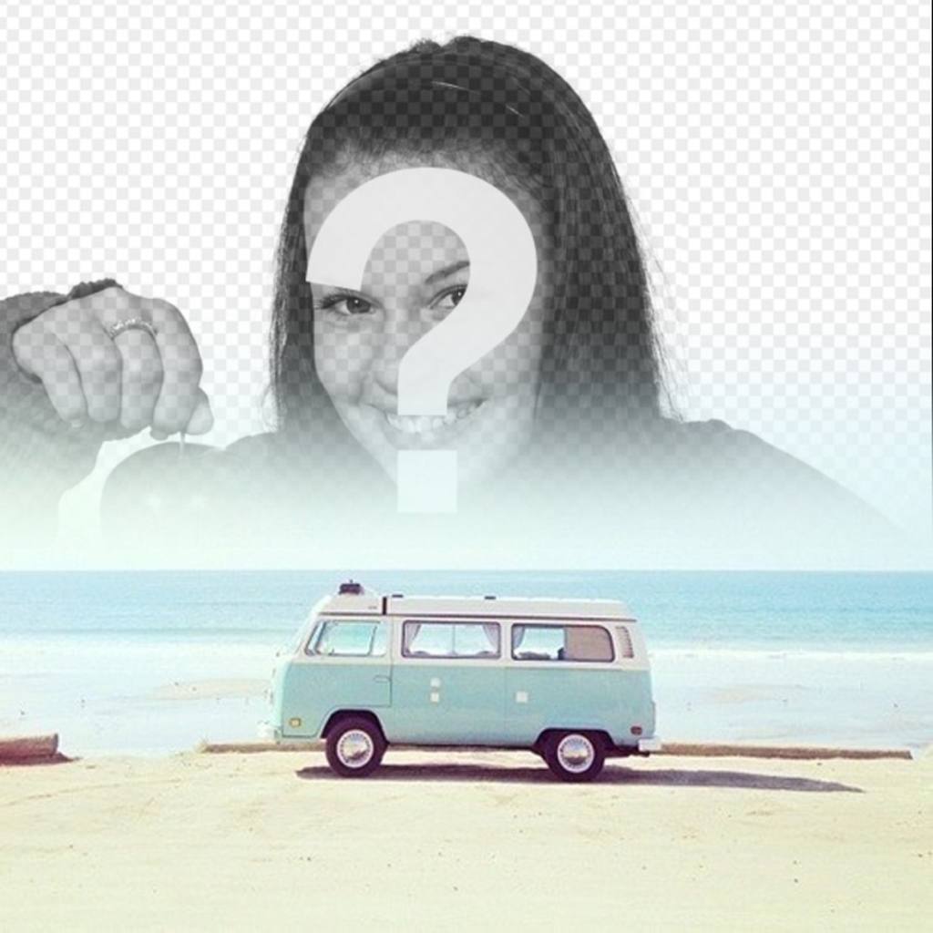 Fotomontaje hipster con una furgoneta ..