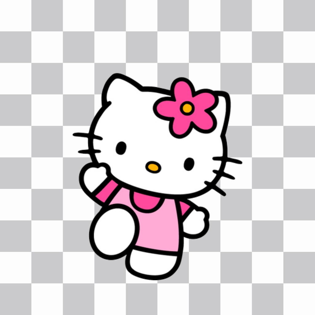 Pegatina de Hello Kitty saludando ..